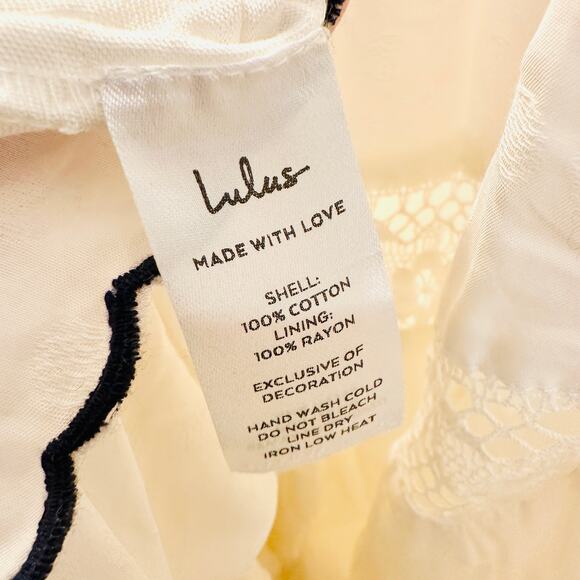 LULUS NEW Angelic Essence White Lace Jacquard Tie-Strap Tiered White Dress – Med - Picture 7 of 8